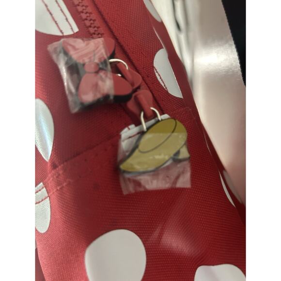 Disney Minnie Mouse Red Polka Dot Backpack Ears Bow Front Pocket main image 12